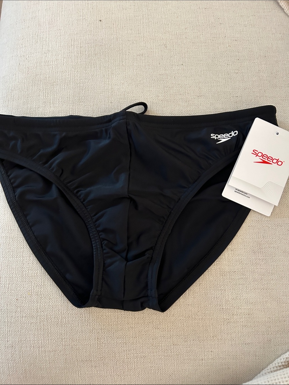 Speedo Men's Eco Prolt Solid Brief Swimsuit Black, Size 36, NWT